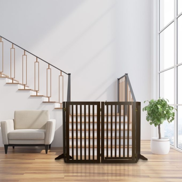 Braunes Absperrgitter mit Tür 92 cm hoch 10039199 Bild 2