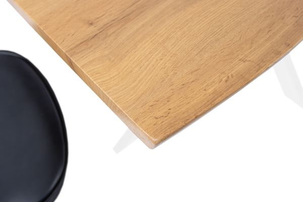 Esstisch Baumkante Holz-Optik Wildeiche 140 x 80 Spider-Gestell weiß JOSY 142463972 Bild 4