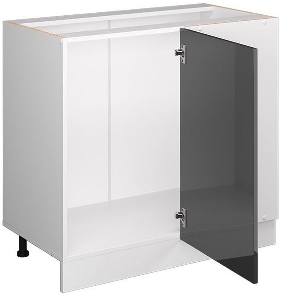 Eckunterschrank R-Line Anthrazit Hochglanz 86 cm ohne Arbeitsplatte Vicco Bild 3