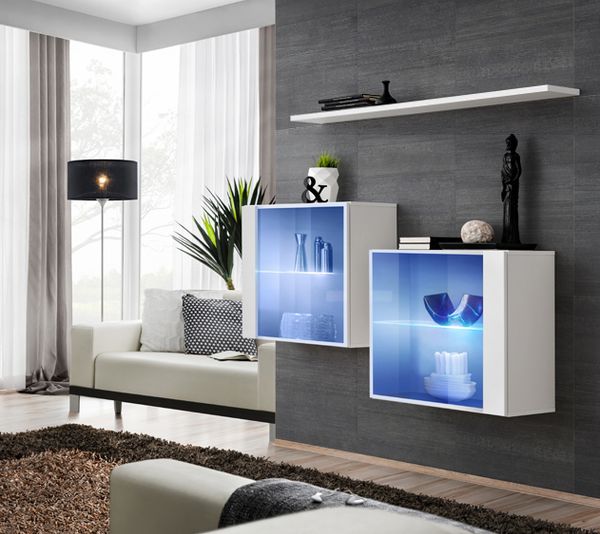 Hängende Kommode Switch SB3 in Weiß 130 x 110 cm 3-teilig