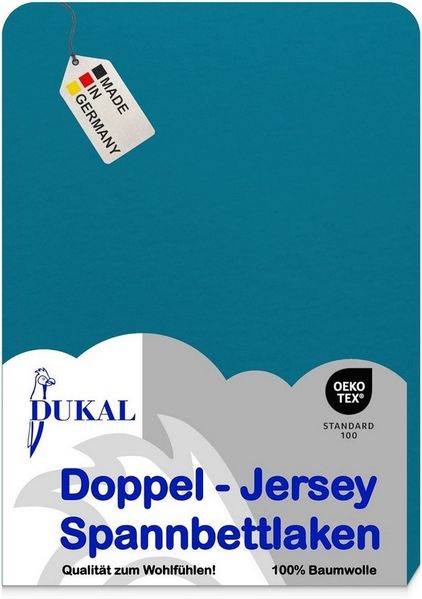 DUKAL Spannbettlaken für Topper, max. Matratzenhöhe 10 cm, 100% Baumwolle, Doppel-Jersey, Gummizug: rundum, (1 Stück), 90x200 - 100x200 cm, aus hochwertigem Doppel-Jersey, Made in Germany