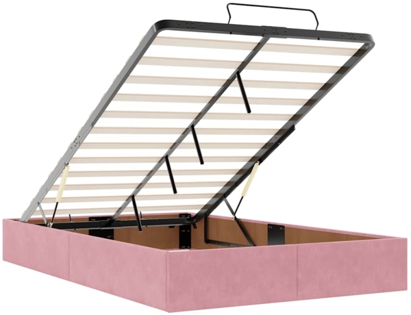vidaXL Ottoman-Bett ohne Matratze Rosa 120x200 cm Samt 3310960 Bild 9