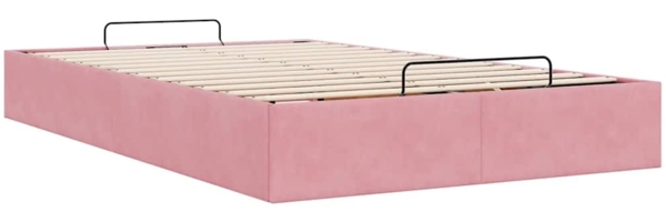 vidaXL Ottoman-Bett ohne Matratze Rosa 120x200 cm Samt 3310960 Bild 8