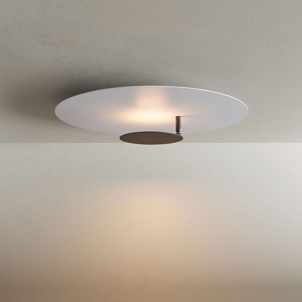 s.luce LED Wand- und Deckenlampe Plate Weiß Ø 60cm