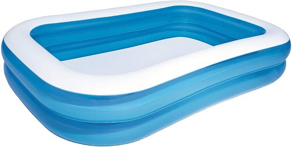 Bestway Family Pool, Pool rechteckig für Kinder, leicht aufbaubar, blau, 262 x 175 x 51 cm