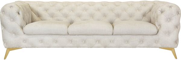 Leonique Chesterfield-Sofa Glynis, aufwändige Knopfheftung, moderne Chesterfield Optik, Fußfarbe wählbar