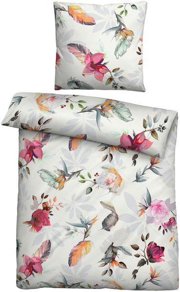 biberna Tencel Bettwäsche FRÜHLING, natur, 1x 135x200 cm + 1x 80x80 cm