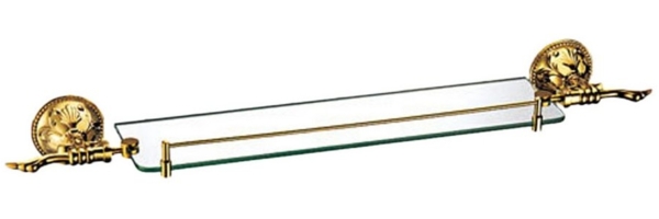 Belle Arti Wandregal Glasregal Badregal Badablage Glasplatte Ablage Regal Halterung Messing, Glas Bad Gäste WC 1- 2-stöckig 2 Etagen Ebenen rostfrei pflegeleicht