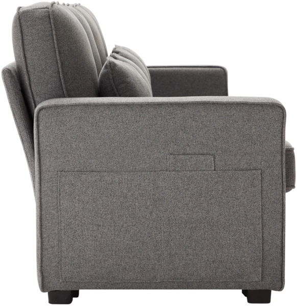 Big-Sofa, 264 cm, 4-Sitzer inkl. loser Zier- und Rückenkissen, Leinen Bezug, Polstersofa, Wohnzimmersofa Bild 9