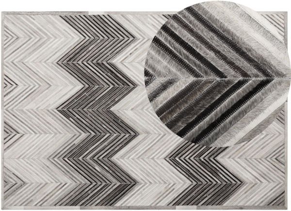 Teppich Kuhfell grau 160x230 cm Kurzflor AYTEPE