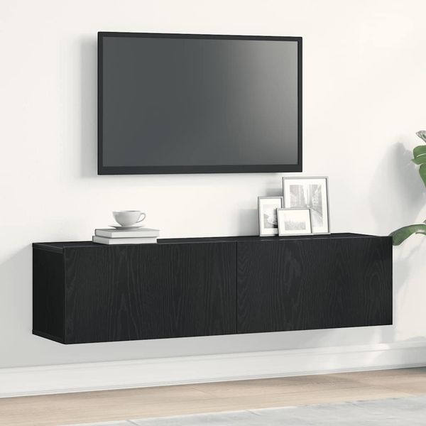 vidaXL TV-Schrank Schwarz Eichen-Optik 120x30x30,5 cm Holzwerkstoff 862011