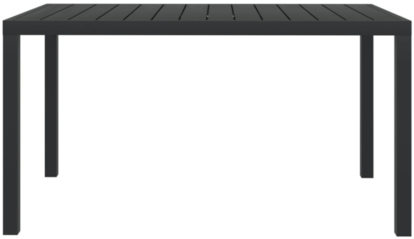 vidaXL Gartentisch Schwarz 150x90x74 cm Aluminium und WPC 42791