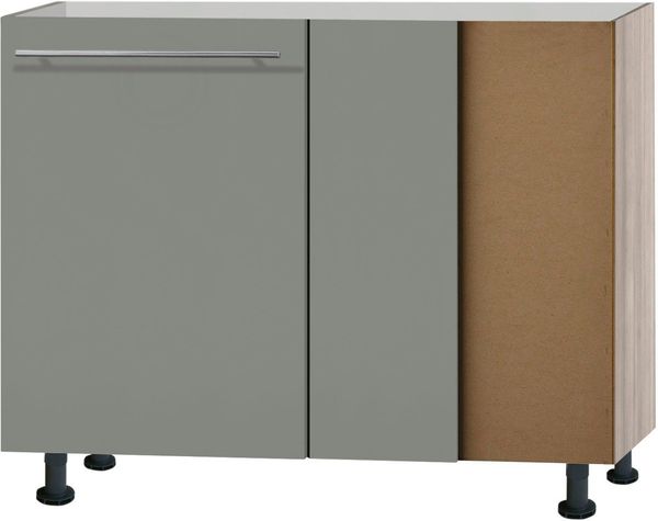 OPTIFIT Eckunterschrank Bern 100 cm breit, mit 1 Tür mit höhenverstellbaren Füßen, mit Metallgriff