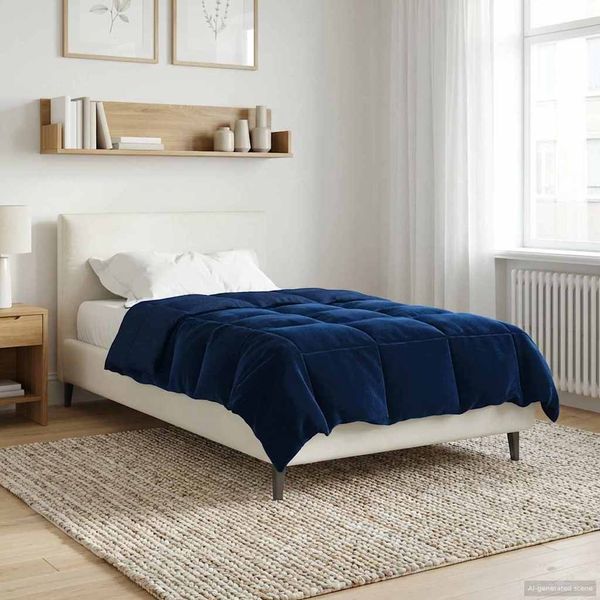 vidaXL Ganzjahresbettdecke Dunkelblau 140 x 220 cm Mikrofaser 42026055