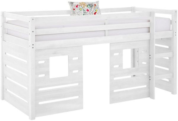 OTTO home Hochbett Alpi aus Kiefernholz, inklusive Leiter und Panel, Außenmaßenbreite 103 cm