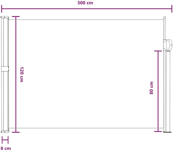 vidaXL Ausziehbares Seitenmarkise 117 x 300 cm Polyester Rechtwinklig 42035403 Bild 8