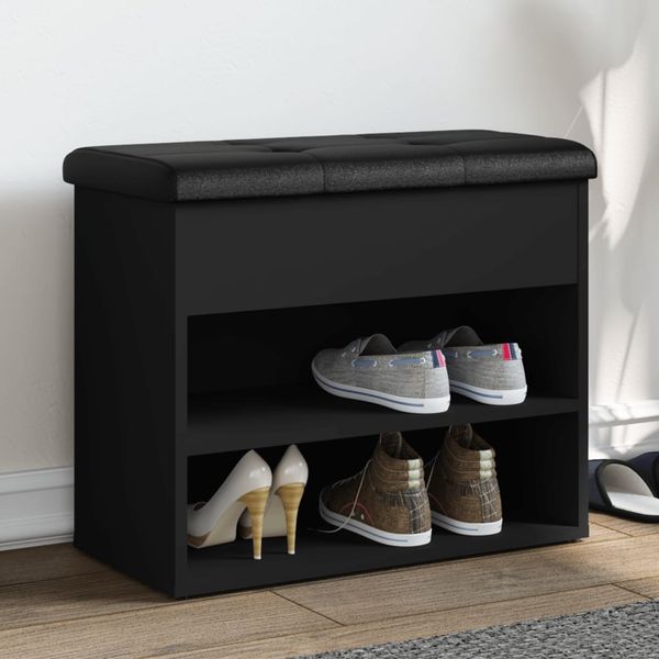 vidaXL Schuhbank Schwarz 62x32x50 cm Holzwerkstoff 835097