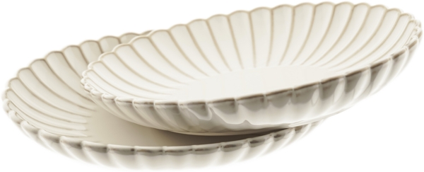 Bloomy 2er-Set Servierplatten aus hochwertigem Porzellan - 23 x 16 x 4 cm