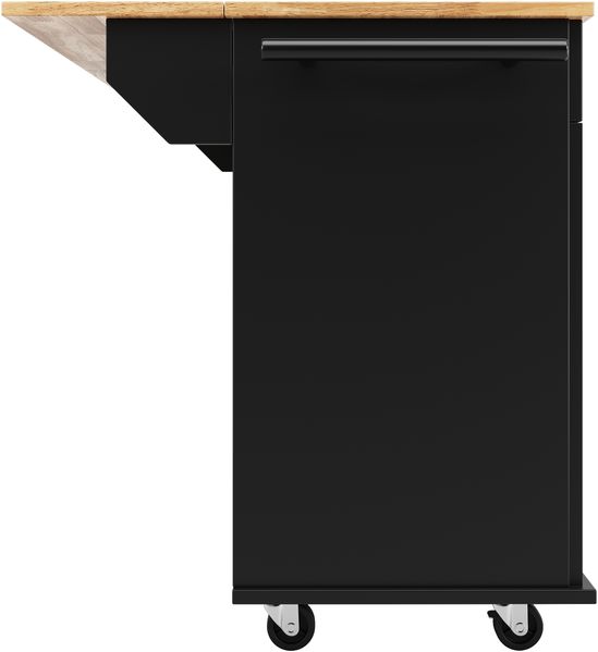 Kücheninsel, Moderne Küchenschrank buffetschrank Speisewagen mit Holzmaserung Multifunktionale Esstisch mit Speicherraum Schwarz, 106 x 50 x 90.5 cm Bild 6