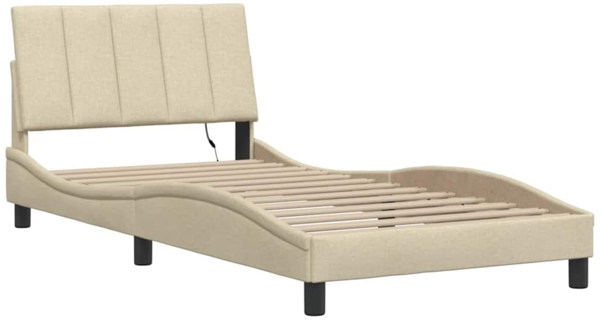 vidaXL Bettgestell ohne Matratze "Hanko" Creme 100x200 cm Stoff 3310445 Bild 2