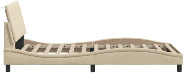 vidaXL Bettgestell ohne Matratze "Hanko" Creme 100x200 cm Stoff 3310445 Bild 6