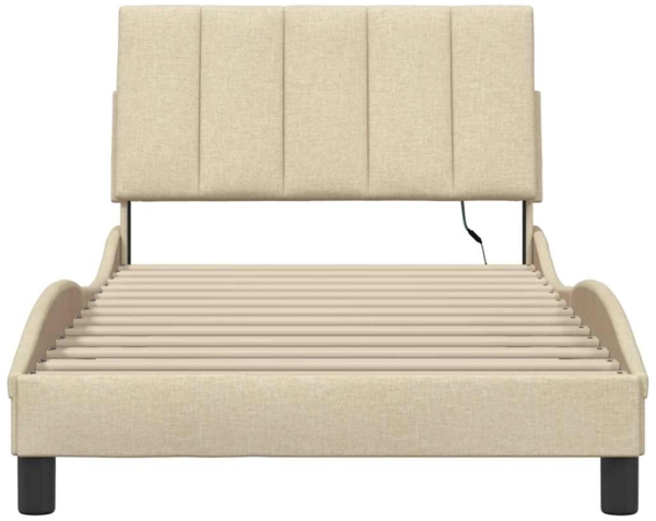 vidaXL Bettgestell ohne Matratze "Hanko" Creme 100x200 cm Stoff 3310445 Bild 5