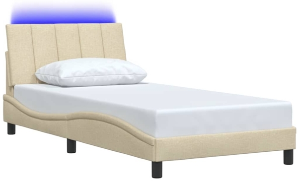 vidaXL Bettgestell ohne Matratze "Hanko" Creme 100x200 cm Stoff 3310445 Bild 4