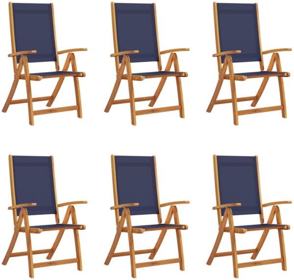 vidaXL Gartenstühle 6 Stk. Klappbar Massivholz Akazie und Textilene 3279242