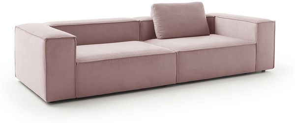 KAWOLA Sofa CARMO 3-Sitzer Feincord rosa 68 x 118 x 306 cm Bild 3
