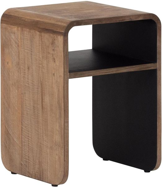 Nachttisch Evo aus recyceltem Teakholz, Braun, 40 x 35 x 55 cm