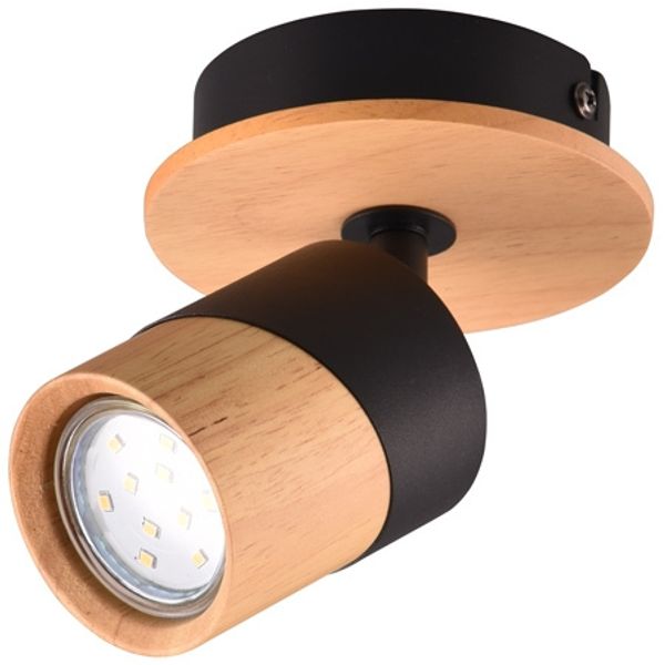 LED Wandstrahler Naturholz & Metall Schwarz, Breite 11cm Bild 5