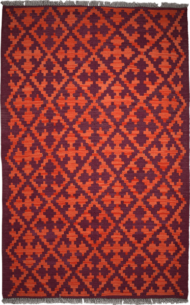 Looma 'Soraya' Kelim Gashgai handgewebt, Schurwolle Orange-Violett, 123x196 cm