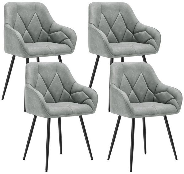 Woltu 4-Fußstuhl (Set, 4 St), Esszimmerstühle ergonomischer aus Kunstleder