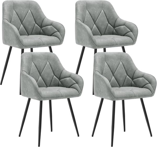 Woltu 4-Fußstuhl (Set, 4 St), Esszimmerstühle ergonomischer aus Kunstleder