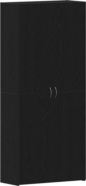 Schuhschrank, Schuhkipper für Flur, skandinavisch mit Regal Schwarz 80 x 35,5 x 180 cm Holzwerkstoff