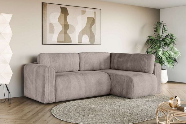 OTTO home Ecksofa Zacharia wahlweise Schlafsofa mit Bettkasten, B/T/H 250/166/86 cm, L-Form mit Wellenunterfederung, Ottomane rechts oder links bestellbar