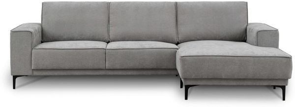 OTTO home Ecksofa Polsterecke Oland, Struktur, Flachgewebe, Luxus-Microfaser, Boucle, L-Form, 280 cm, Wellenunterfederung, Skandi-Design, Metallfüße
