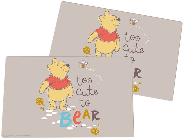 Geda Labels GmbH Platzset Winnie Pooh too Cute to Bear 2er Set, (2-St), Beige, 43x29x0,1, 2er Set