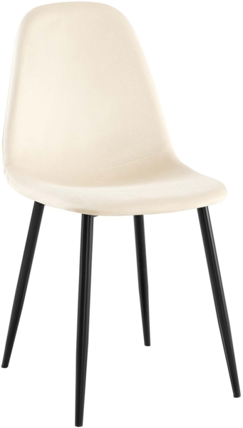 CLP Esszimmerstuhl Napier gepolstert mit Rückenlehne,creme Samt Bild 1