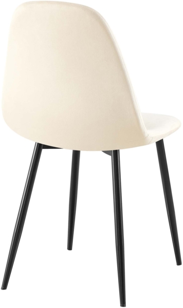 CLP Esszimmerstuhl Napier gepolstert mit Rückenlehne,creme Samt Bild 7