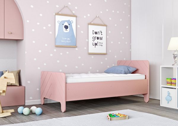Kinderbett Nolia inkl. Matratze 80x160 cm in Pink
