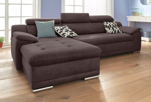 sit&more Ecksofa Andiamo L-Form, wahlweise mit Bettfunktion, inklusive Kopfteilverstellung