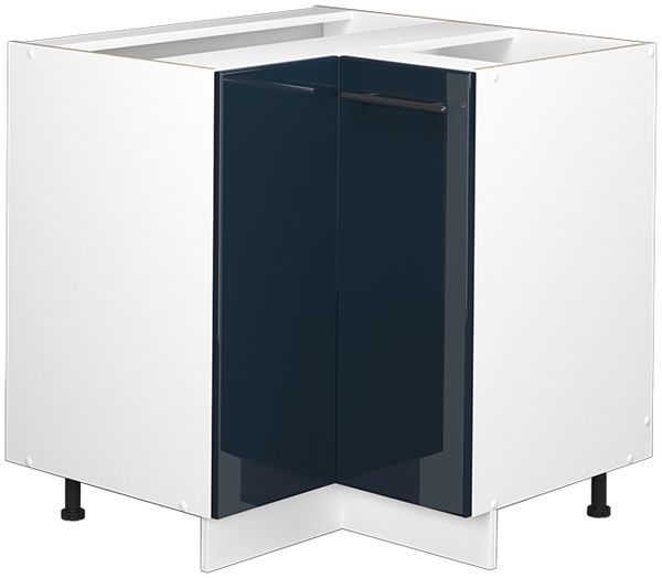 Eckunterschrank Fame-Line Dunkelblau Hochglanz 80.5 cm ohne Arbeitsplatte Vicco