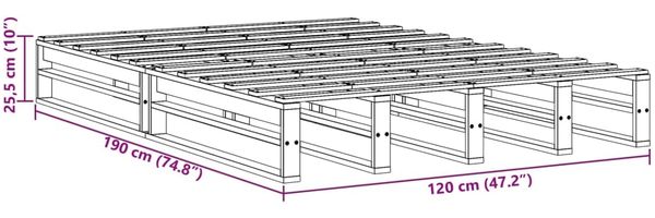 vidaXL Massivholzbett ohne Matratze Weiß 120x190 cm Kiefernholz 850864 Bild 9