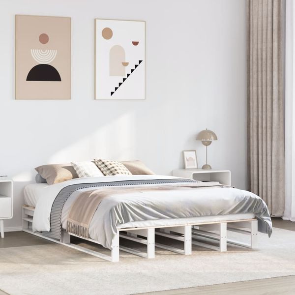 vidaXL Massivholzbett ohne Matratze Weiß 120x190 cm Kiefernholz 850864
