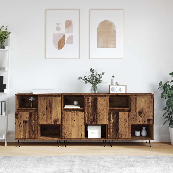 vidaXL Sideboard 3 pcs Altholz 60 x 35 x 70 cm 3394563