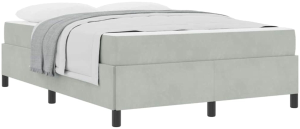 vidaXL Bettrahmen mit Matratze Hellgrau 140 x 190 cm Stoff 3399060 Bild 2