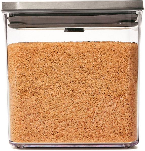 OXO Good Grips Vorratsdose, Borosilikatglas, Edelstahl, (1-tlg), QUADRAT K- 2.6 L