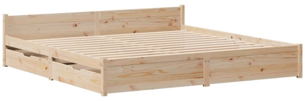 vidaXL Massivholzbett ohne Matratze 180x200 Kiefernholz 3301694 Bild 2