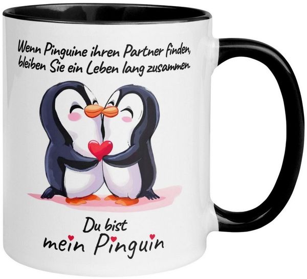 Momentals Tasse Liebe – „Du bist mein Pinguin“ – Ich liebe Dich Geschenk Partner, Gratis Versand · Links-&Rechtshänder · Spülmaschinenfest
